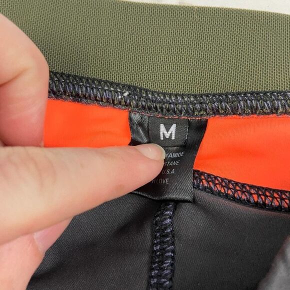 VPL Flexure Capri cropped Midrise Legging workout gym Gray Orange mesh womens m - Picture 4 of 6